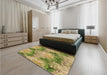 Patterned Golden Gold Rug in a Bedroom, pat102brn