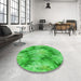 Machine Washable Transitional Neon Green Rug in a Washing Machine, wshpat102grn