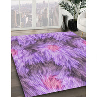 Patterned Violet Purple Rug, pat102pur