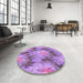 Machine Washable Transitional Violet Purple Rug in a Washing Machine, wshpat102pur