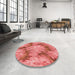 Machine Washable Transitional Fire Red Rug in a Washing Machine, wshpat102rd