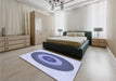 Patterned Blue Rug in a Bedroom, pat1020blu