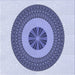 Round Patterned Blue Rug, pat1020blu