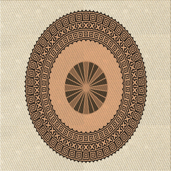 Round Machine Washable Transitional Khaki Gold Rug, wshpat1020brn