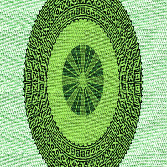 Machine Washable Transitional Green Rug, wshpat1020grn