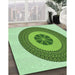 Patterned Green Rug in Family Room, pat1020grn