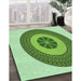 Machine Washable Transitional Green Rug in a Family Room, wshpat1020grn