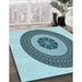 Machine Washable Transitional Deep-Sea Green Rug in a Family Room, wshpat1020lblu