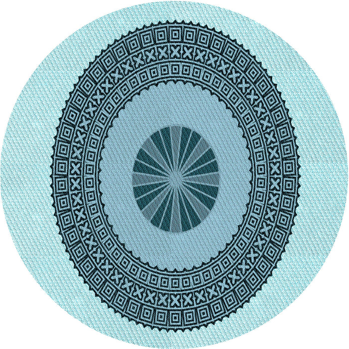 Square Machine Washable Transitional Deep-Sea Green Rug in a Living Room, wshpat1020lblu