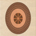 Round Patterned Red Rug, pat1020org