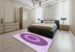 Patterned Orchid Purple Rug in a Bedroom, pat1020pur