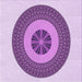 Round Patterned Orchid Purple Rug, pat1020pur