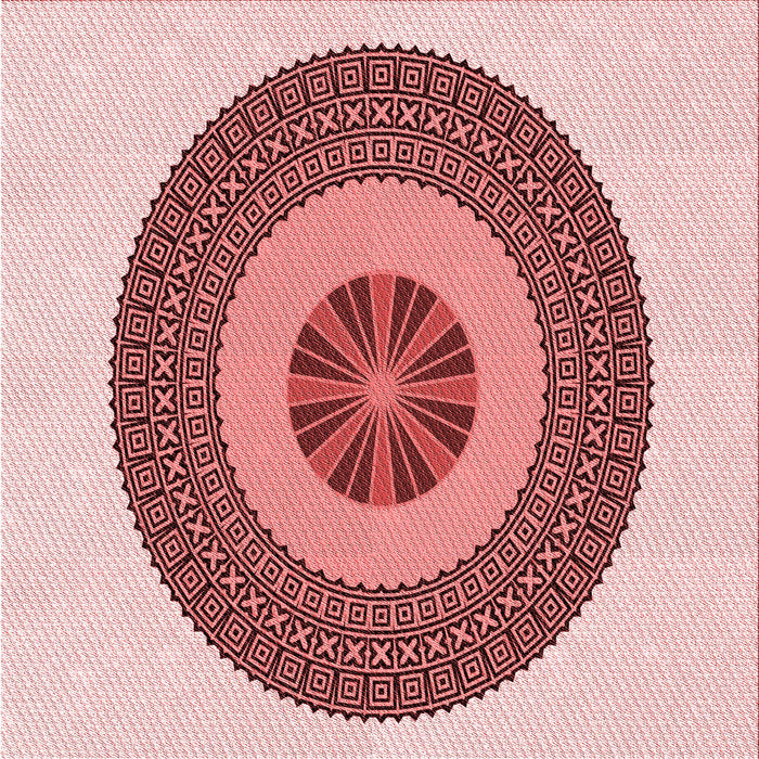 Round Machine Washable Transitional Deep Rose Pink Rug, wshpat1020rd