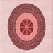 Round Patterned Deep Rose Pink Rug, pat1020rd