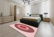Round Machine Washable Transitional Deep Rose Pink Rug in a Office, wshpat1020rd