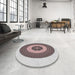 Round Machine Washable Transitional Rosy-Finch Purple Rug in a Office, wshpat1020