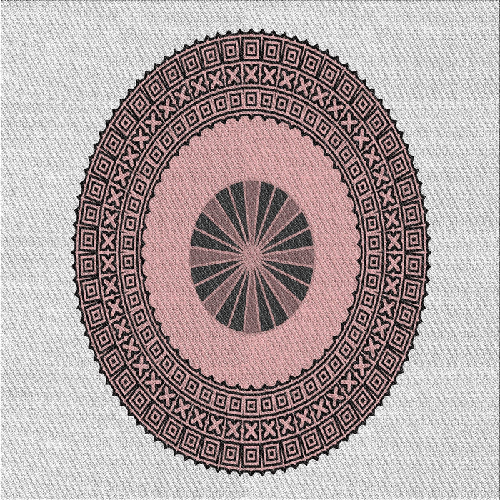 Square Patterned Rosy Purple Novelty Rug, pat1020