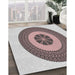 Patterned Rosy Purple Novelty Rug in Family Room, pat1020