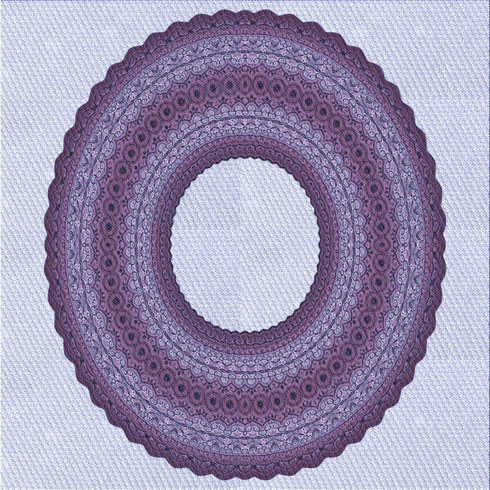 Round Patterned Bright Grape Purple Rug, pat1021blu