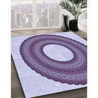 Patterned Bright Grape Purple Rug, pat1021blu