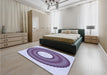 Patterned Bright Grape Purple Rug in a Bedroom, pat1021blu