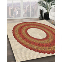 Patterned Red Rug, pat1021brn