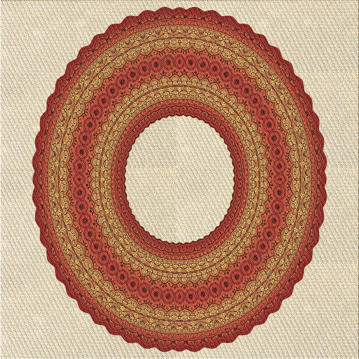 Round Machine Washable Transitional Red Rug, wshpat1021brn