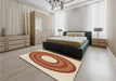 Patterned Red Rug in a Bedroom, pat1021brn