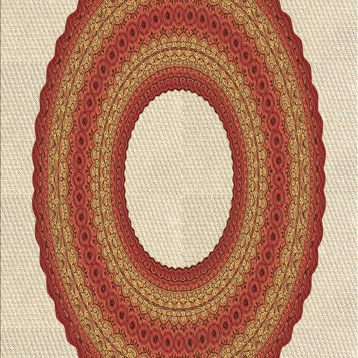 Patterned Red Rug, pat1021brn