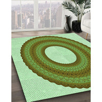 Patterned Light Green Rug, pat1021grn