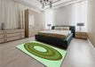 Round Machine Washable Transitional Light Green Rug in a Office, wshpat1021grn