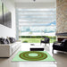 Square Patterned Light Green Rug in a Living Room, pat1021grn