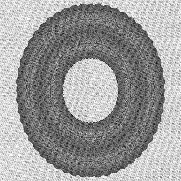 Round Patterned Ash Gray Rug, pat1021gry