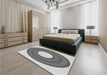 Patterned Ash Gray Rug in a Bedroom, pat1021gry