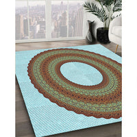 Patterned Blue Rug, pat1021lblu