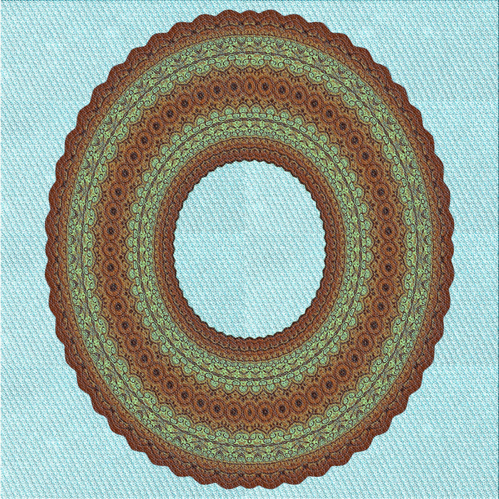 Round Machine Washable Transitional Blue Rug, wshpat1021lblu