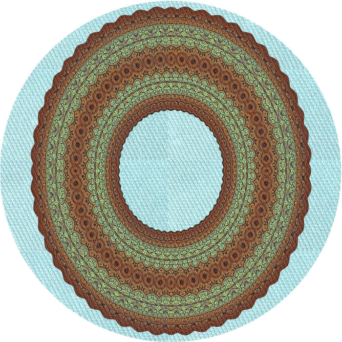 Square Patterned Blue Rug, pat1021lblu