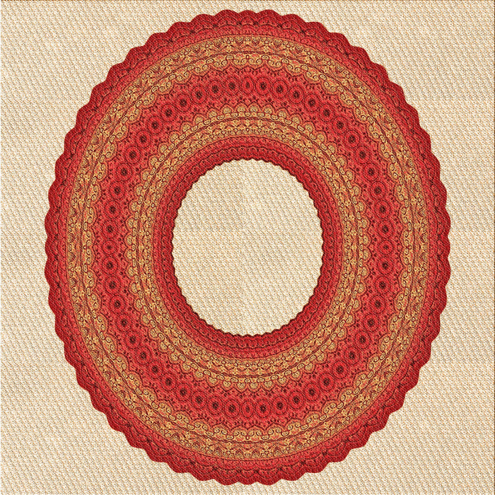 Round Machine Washable Transitional Neon Red Rug, wshpat1021org