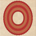 Round Patterned Neon Red Rug, pat1021org