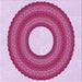 Round Patterned Pink Rug, pat1021pur