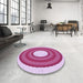 Machine Washable Transitional Pink Rug in a Washing Machine, wshpat1021pur