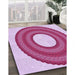 Patterned Pink Rug in Family Room, pat1021pur