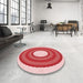 Machine Washable Transitional Pink Rug in a Washing Machine, wshpat1021rd