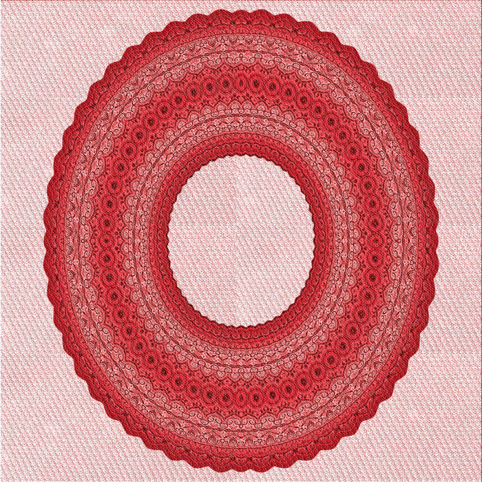 Round Patterned Baby Pink Rug, pat1021rd