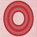 Round Patterned Baby Pink Rug, pat1021rd