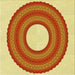 Round Patterned Orange Red Orange Rug, pat1021yw