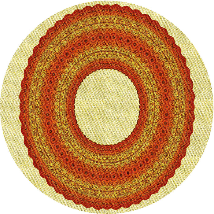 Square Patterned Orange Red Orange Rug, pat1021yw