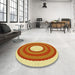 Machine Washable Transitional Orange Red Orange Rug in a Washing Machine, wshpat1021yw