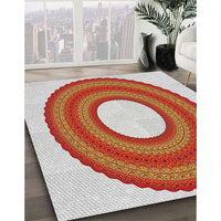 Patterned Red Novelty Rug, pat1021