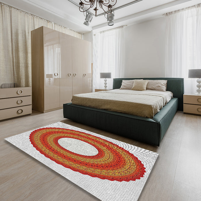 Machine Washable Transitional Red Rug in a Bedroom, wshpat1021